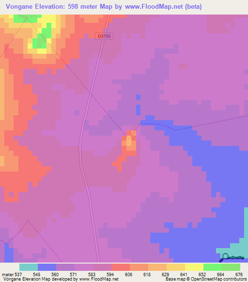 Vongane,South Africa Elevation Map