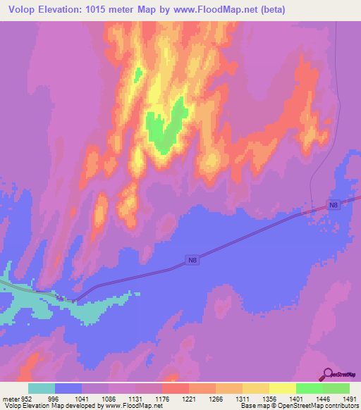 Volop,South Africa Elevation Map