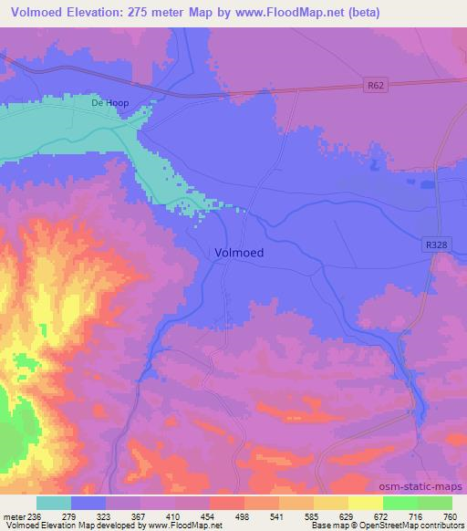 Volmoed,South Africa Elevation Map