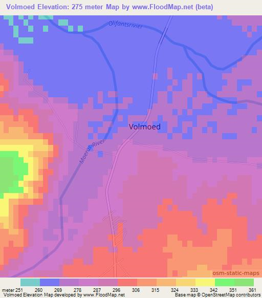 Volmoed,South Africa Elevation Map