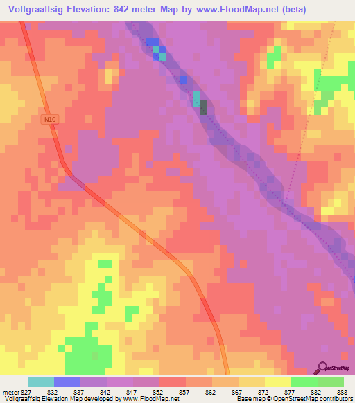 Vollgraaffsig,South Africa Elevation Map