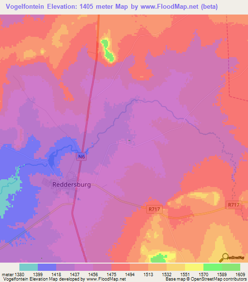 Vogelfontein,South Africa Elevation Map