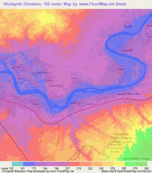 Khutaylah,Iraq Elevation Map