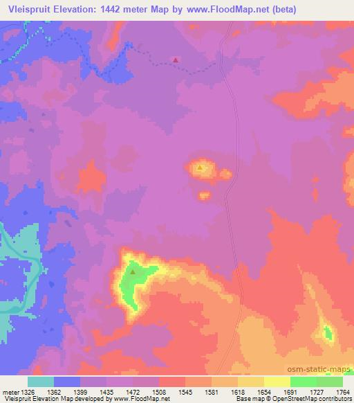 Vleispruit,South Africa Elevation Map