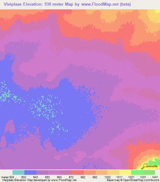 Vleiplaas,South Africa Elevation Map