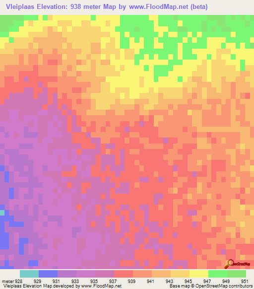 Vleiplaas,South Africa Elevation Map