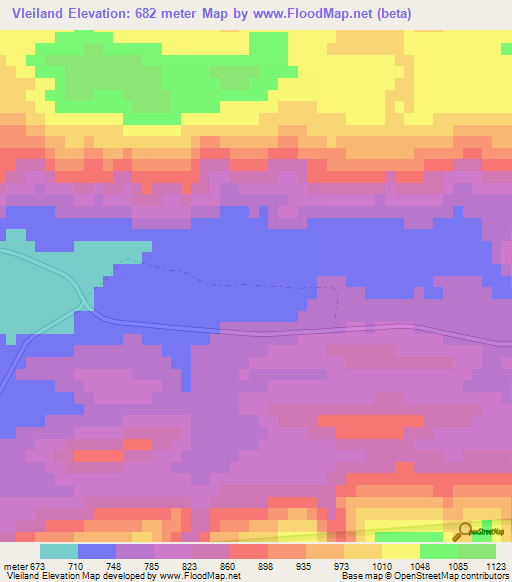 Vleiland,South Africa Elevation Map