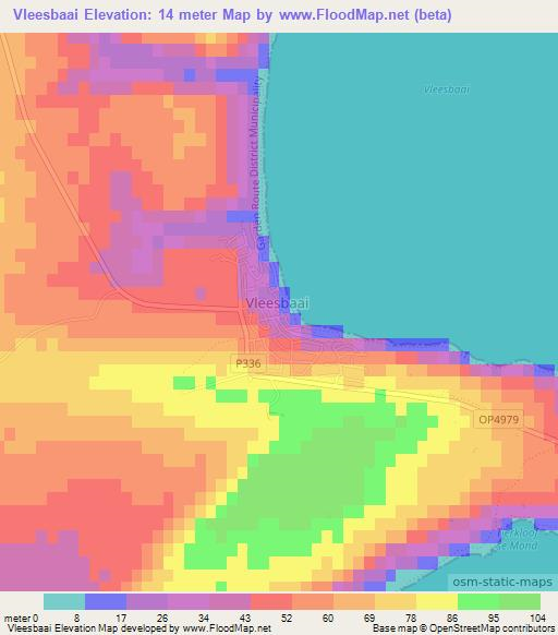 Vleesbaai,South Africa Elevation Map