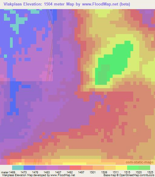 Vlakplaas,South Africa Elevation Map