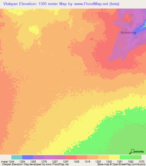 Vlakpan,South Africa Elevation Map