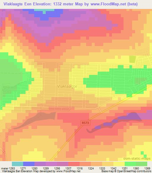 Vlaklaagte Een,South Africa Elevation Map