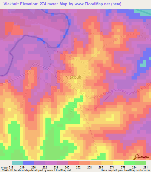 Vlakbult,South Africa Elevation Map