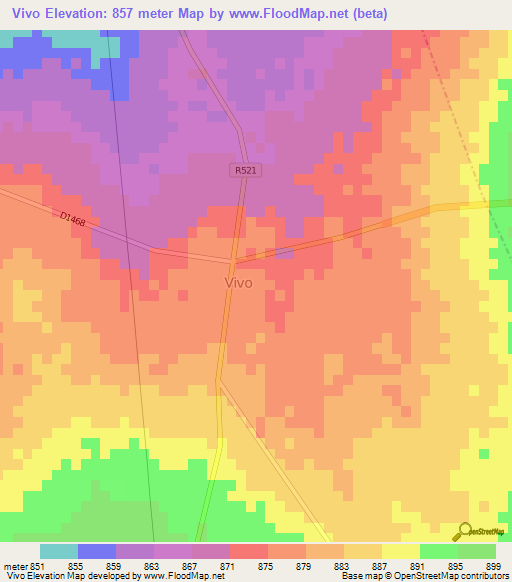 Vivo,South Africa Elevation Map