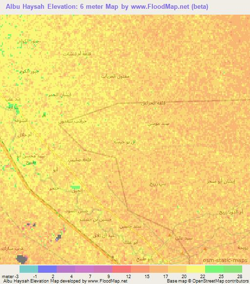 Albu Haysah,Iraq Elevation Map