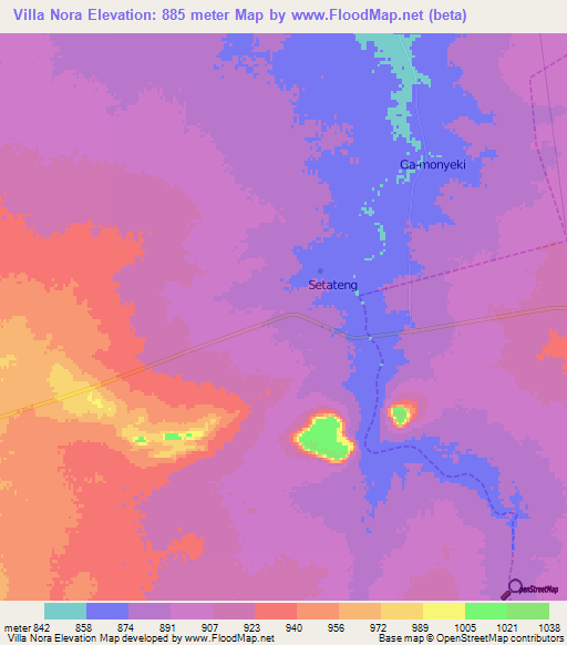 Villa Nora,South Africa Elevation Map