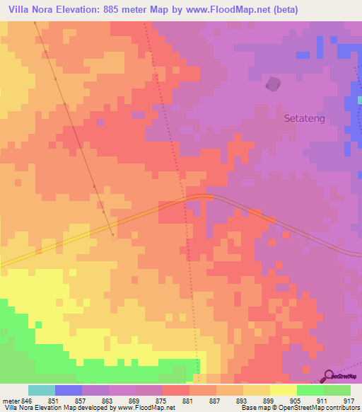 Villa Nora,South Africa Elevation Map