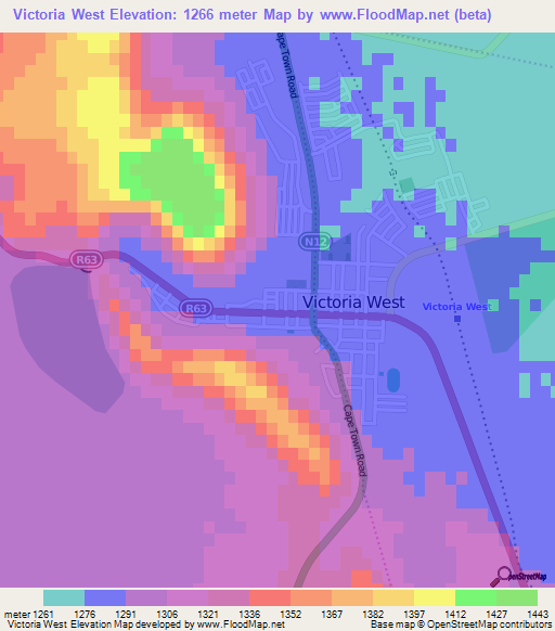 Victoria West,South Africa Elevation Map