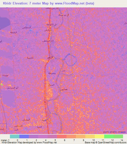 Khidr,Iraq Elevation Map