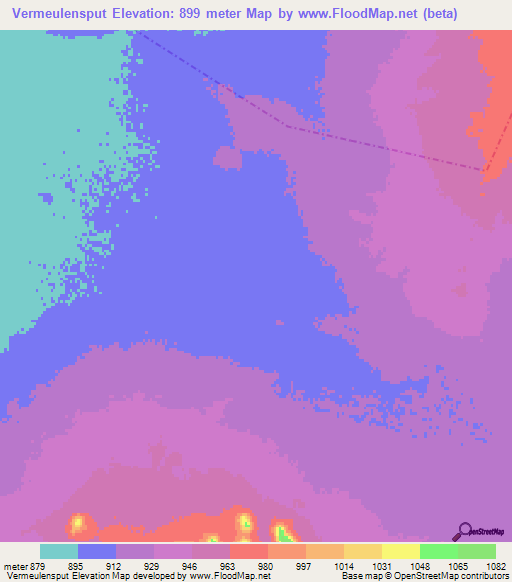 Vermeulensput,South Africa Elevation Map