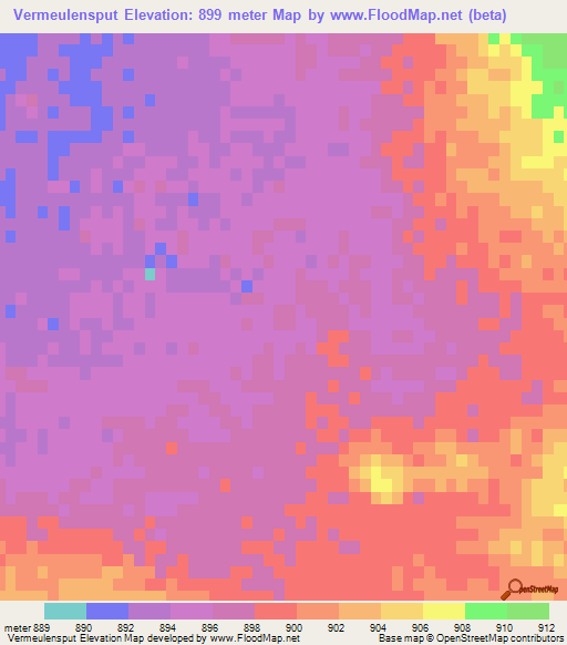 Vermeulensput,South Africa Elevation Map