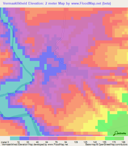 Vermaaklikheid,South Africa Elevation Map