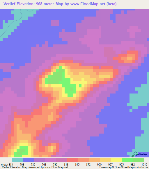 Verlief,South Africa Elevation Map