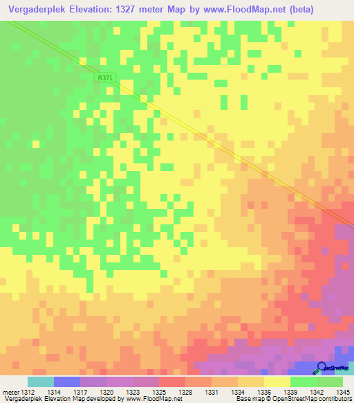 Vergaderplek,South Africa Elevation Map