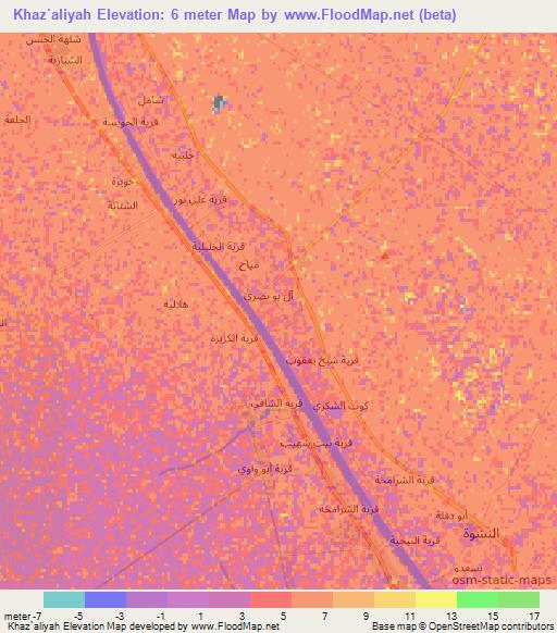 Khaz`aliyah,Iraq Elevation Map