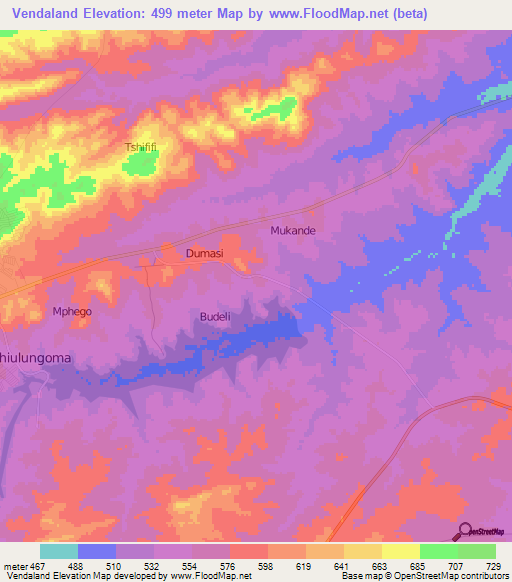 Vendaland,South Africa Elevation Map