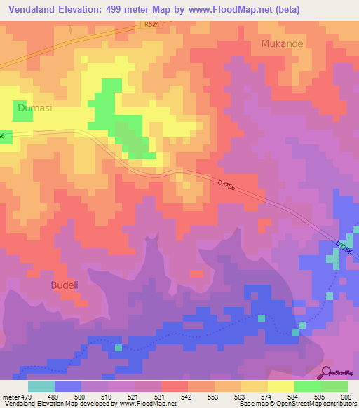 Vendaland,South Africa Elevation Map