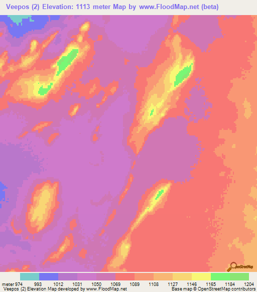 Veepos (2),South Africa Elevation Map