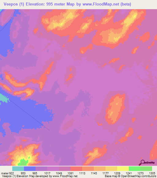 Veepos (1),South Africa Elevation Map