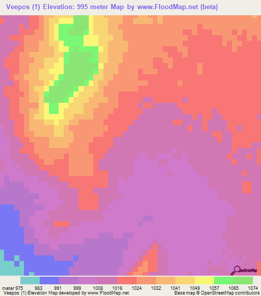 Veepos (1),South Africa Elevation Map