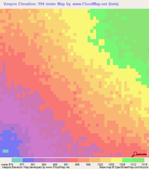 Veepos,South Africa Elevation Map