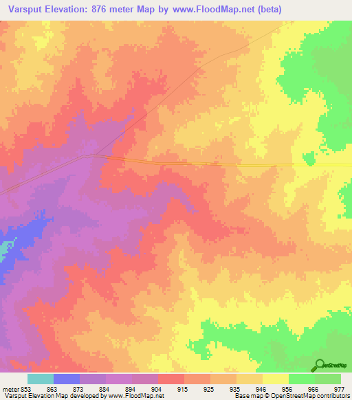 Varsput,South Africa Elevation Map