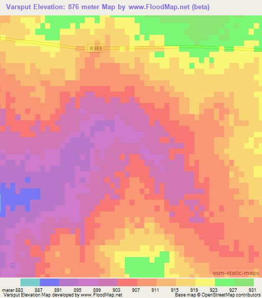 Varsput,South Africa Elevation Map