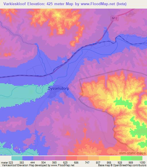 Varkieskloof,South Africa Elevation Map