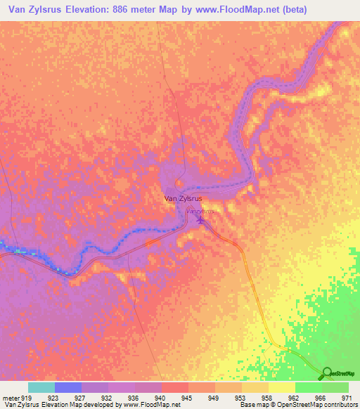 Van Zylsrus,South Africa Elevation Map