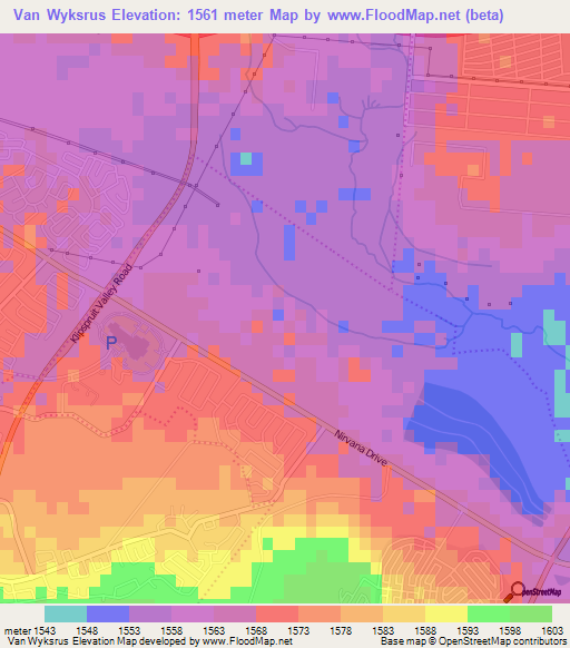 Van Wyksrus,South Africa Elevation Map