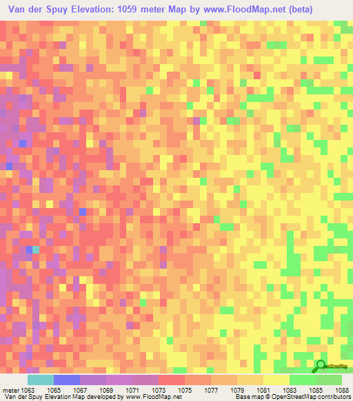 Van der Spuy,South Africa Elevation Map