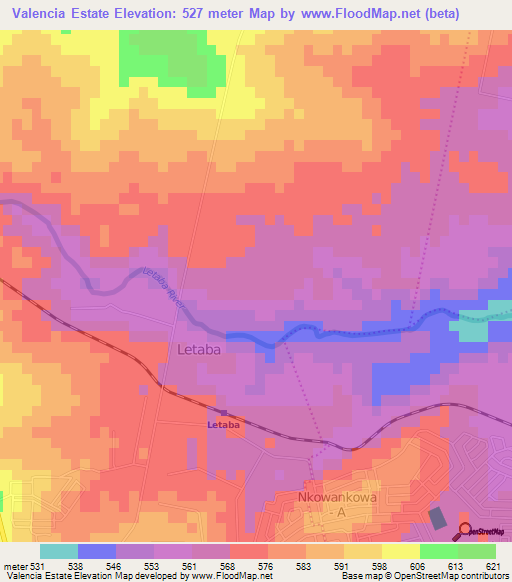 Valencia Estate,South Africa Elevation Map