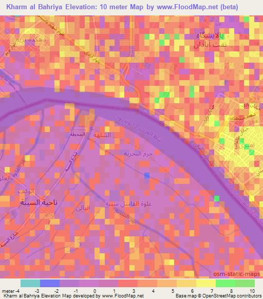 Kharm al Bahriya,Iraq Elevation Map