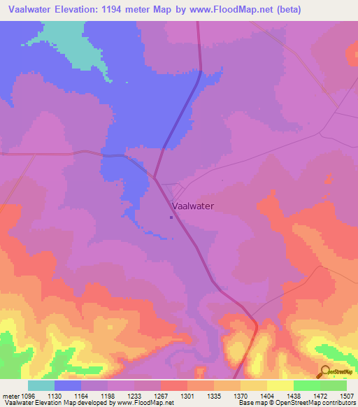 Vaalwater,South Africa Elevation Map