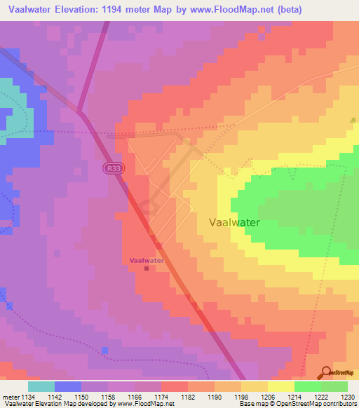 Vaalwater,South Africa Elevation Map