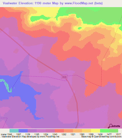 Vaalwater,South Africa Elevation Map