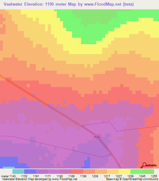 Vaalwater,South Africa Elevation Map