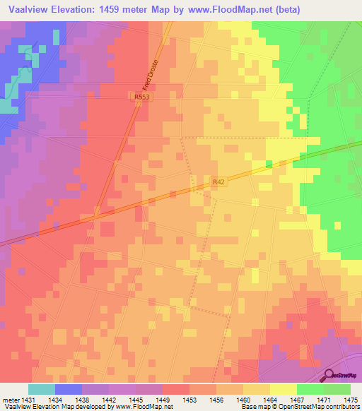 Vaalview,South Africa Elevation Map