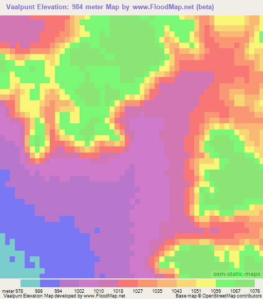 Vaalpunt,South Africa Elevation Map