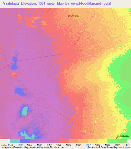 Vaalplaats,South Africa Elevation Map