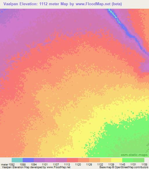 Vaalpan,South Africa Elevation Map